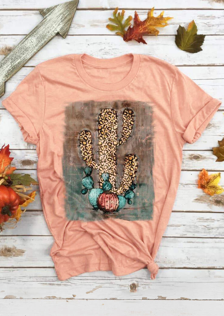 

Leopard Printed Cactus T-Shirt Tee - Flesh, 455755