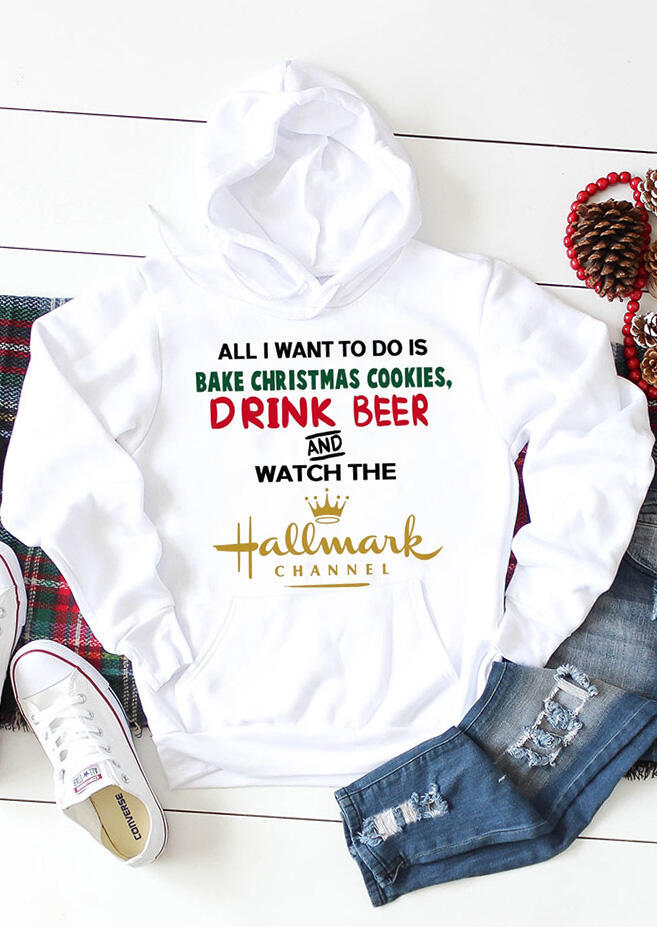 

Hoodies Drink Beer And Watch The Channel Hoodie in White. Size: L,M