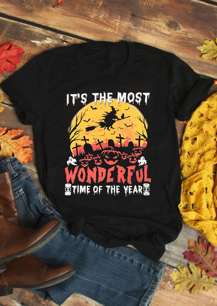 

Halloween It' The Most Wonderful Time T-Shirt Tee - Black, 455780