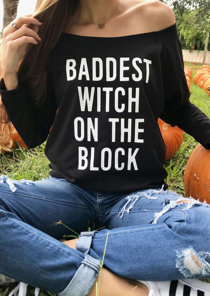 

Hoodies & Sweatshirts Halloween Baddest Witch On The Block Sweatshirt without Necklace - Black. Size