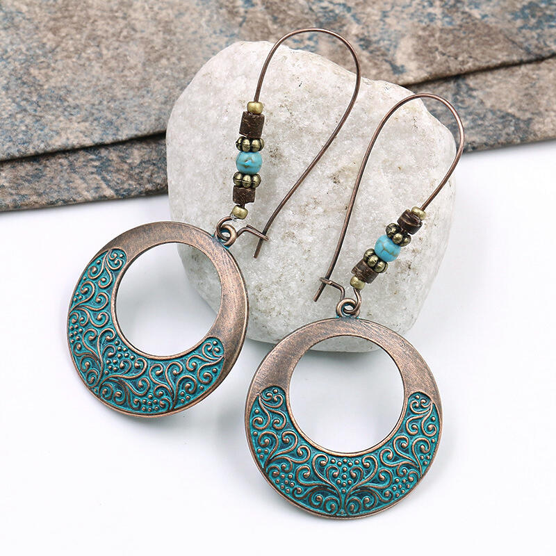 

Earrings Hollow Out Circle Bead Hook Vintage Earrings. Size, #1