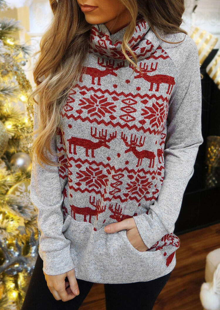 

Sweaters Christmas Snowflake Reindeer Sweater in Gray. Size