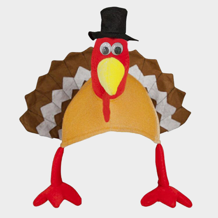 

Thanksgiving Novelty Plush Turkey Hat, Brown, 455977