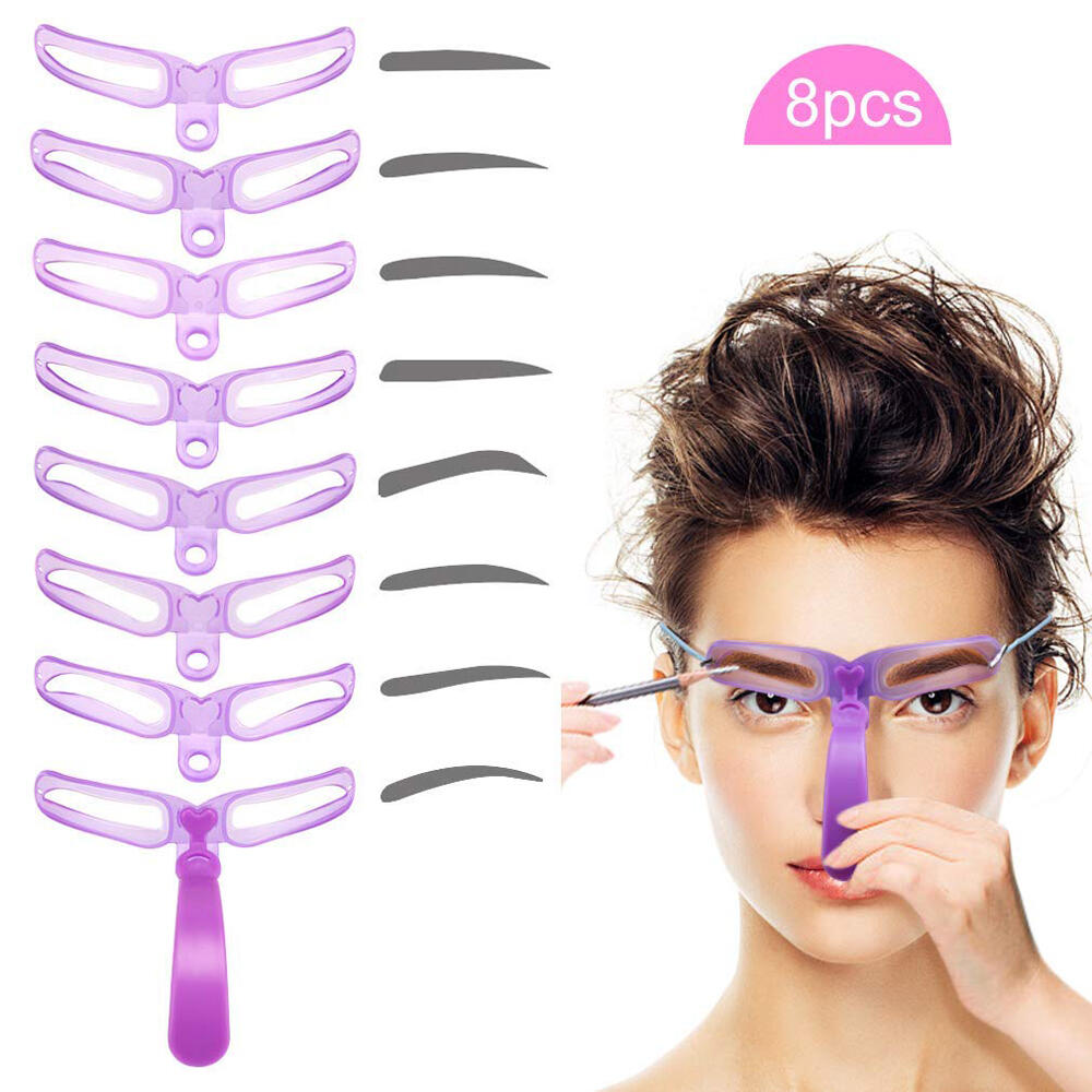 

Health & Beauty 8 Pcs Different Eyebrow Stencils Eyebrow Assistant Tool. Size, Purple