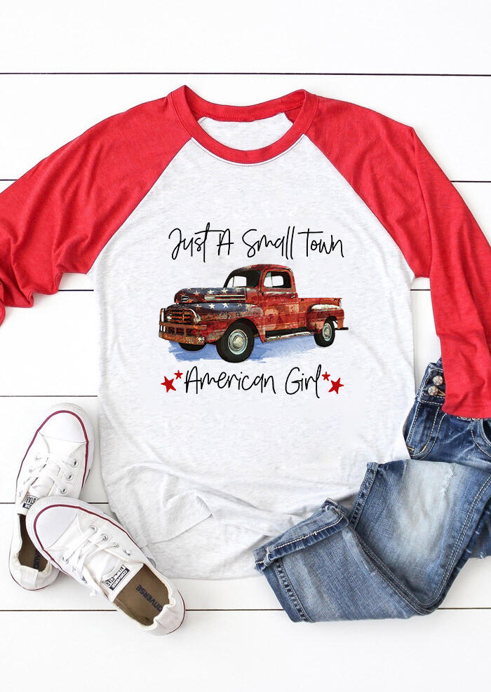 

Just A Small Town American Girl T-Shirt Tee - Light Grey, 456035