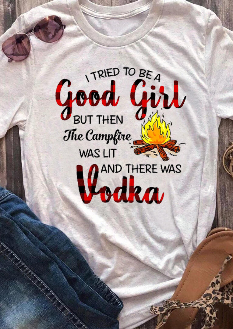 

I Tried To Be A Good Girl T-Shirt Tee - Light Grey, 456036