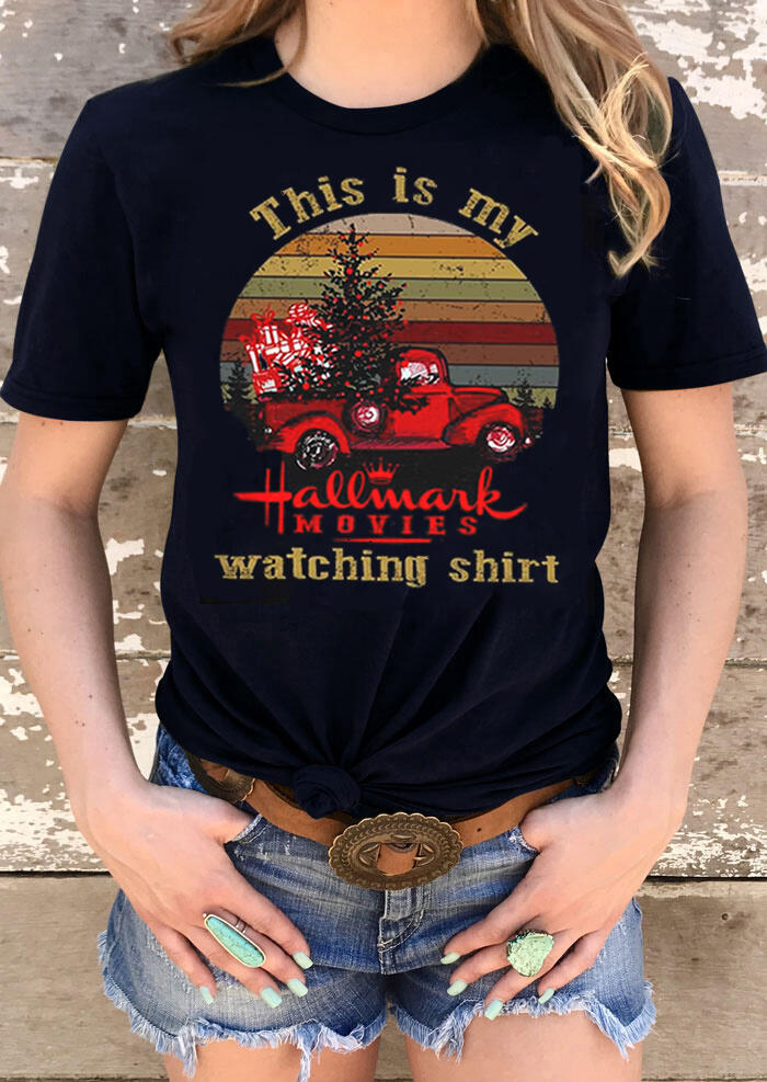 

This Is My Hallmark Christmas Movie Watching T-Shirt Tee - Black, 456108