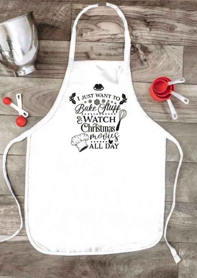 

Christmas I Just Want To Bake Stuff Apron, White