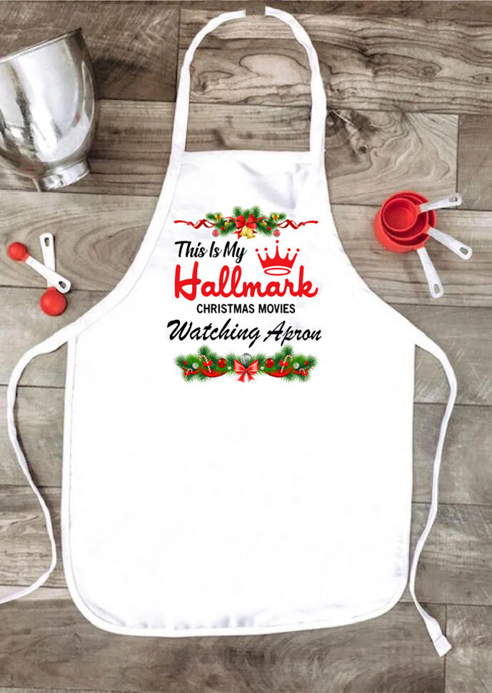 

Hallmark Christmas Movies Watching Apron, White, 456118