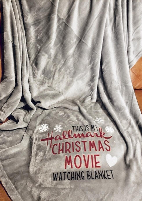 

Hallmark Christmas Movie Watching Velvet Warm Blanket, Gray, 456096