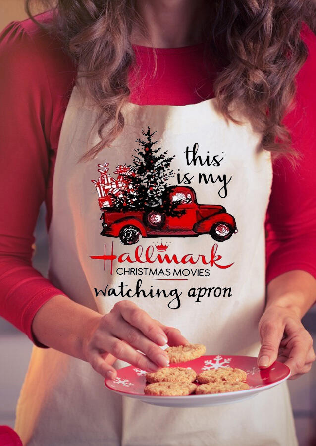 

This is My Hallmark Christmas Movies Watching Apron, Beige