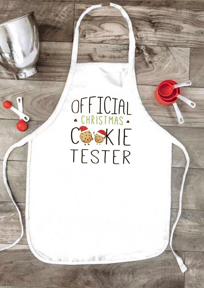 

Official Christmas Cookie Tester Pocket Apron in White. Size