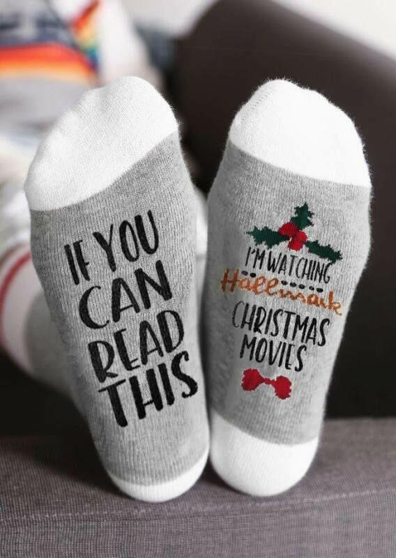 

I'm Watching Hallmark Christmas Movies Socks, Gray, 431090