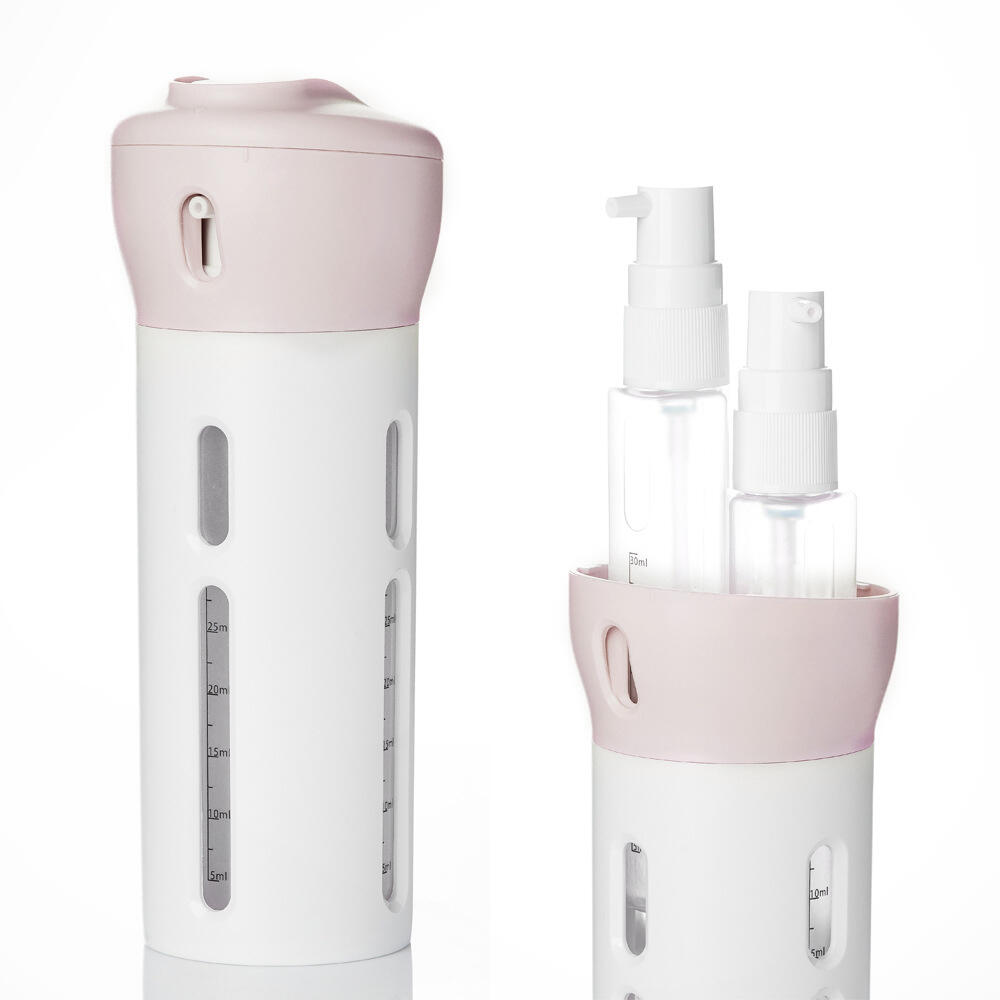 

Portable Rotating Cosmetics Storage Bottle, Gray;pink, 456190