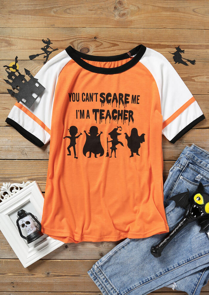 

Halloween You Can't Scare Me Baseball T-Shirt, Orange, 421301