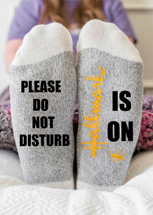 

Crew Socks Please Do Not Disturb Is On Socks in Gray. Size