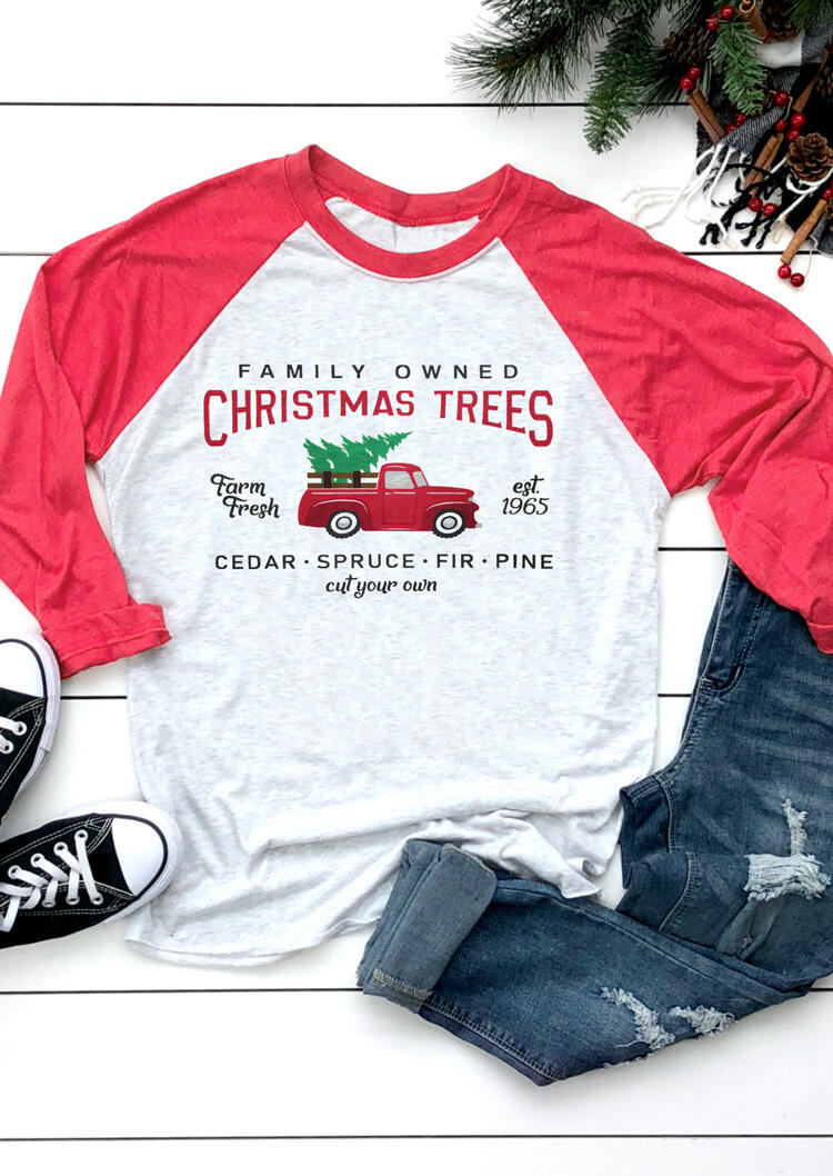 

Tees T-shirts Family Owned Christmas Tree T-Shirt Tee - Light Grey. Size: S,M