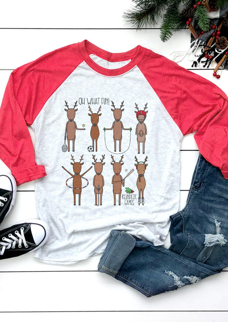 

Tees T-shirts Christmas Reindeer Games T-Shirt Tee - Light Grey. Size: ,M