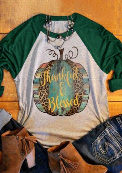 

Thankful & Blessed Baseball T-Shirt, Gray, 155889