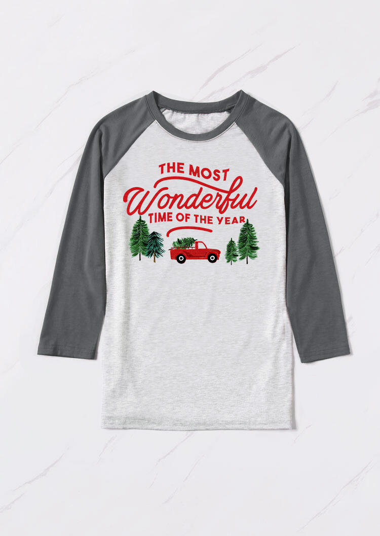 

Tees T-shirts The Most Wonderful Time Of The Year Christmas Tree T-Shirt Tee - Light Grey. Size: S,M,,XL