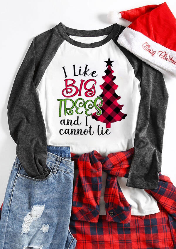 

Christmas I Like Big Trees T-Shirt Tee - Dark Grey, 456462