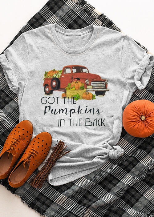 

Tees T-shirts Got The Pumpkins In The Back T-Shirt Tee - Light Grey. Size: S,M