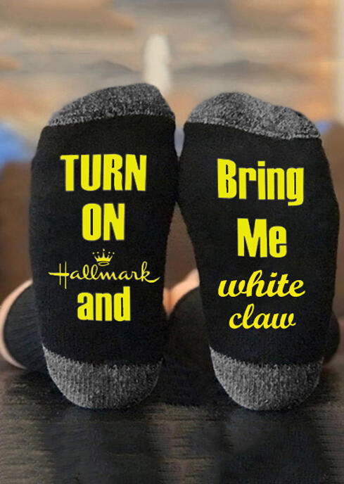 Turn On And Bring Me White Crew Socks