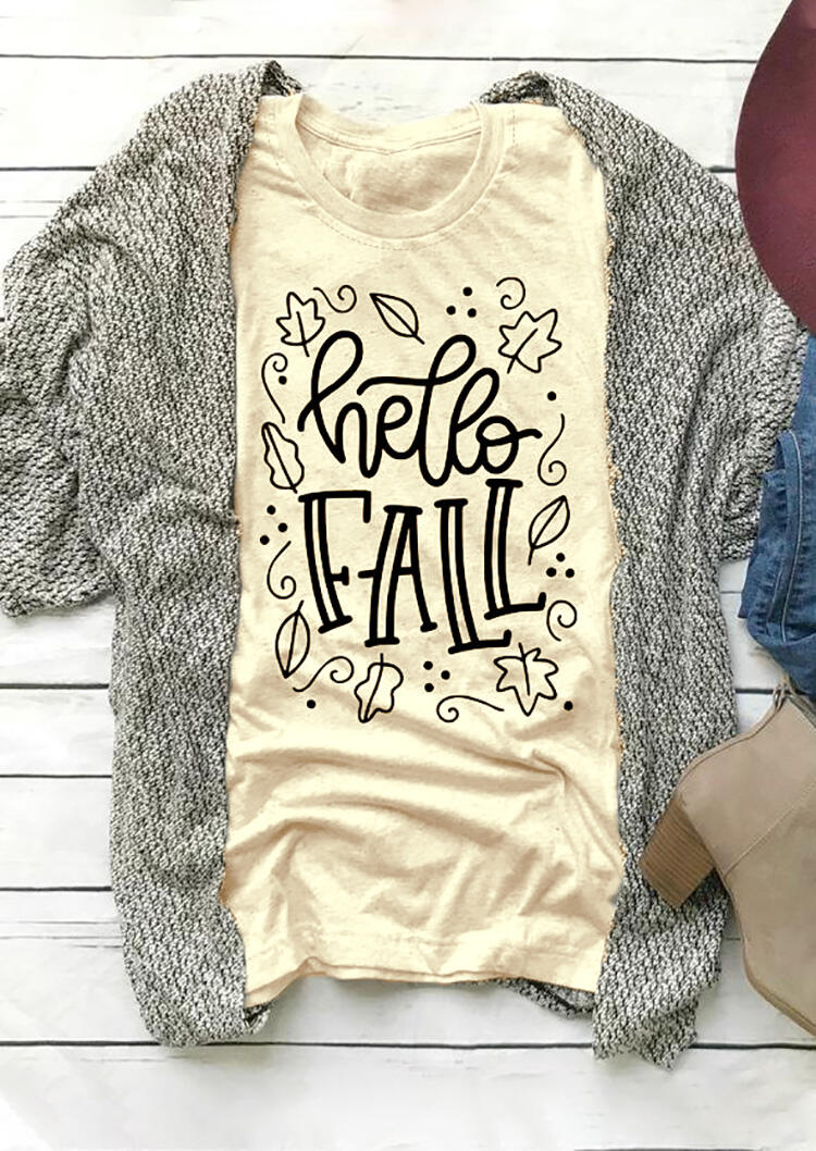 

Hello Fall T-Shirt Tee - Apricot, 456548