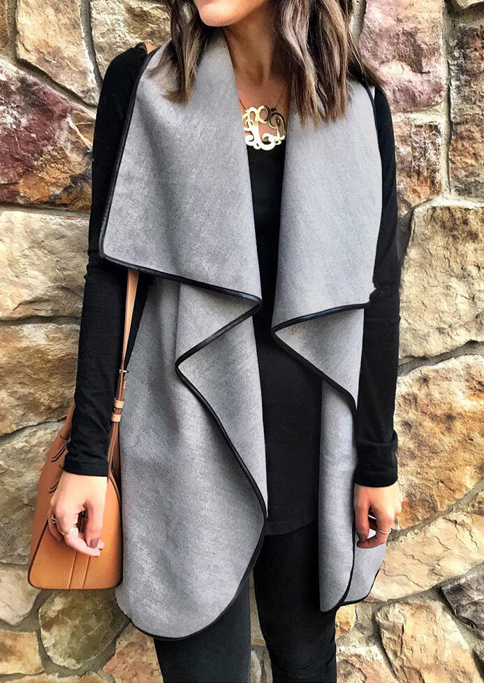 

Cardigans Sleeveless Cardigan without Necklace - Gray. Size: S,,XL