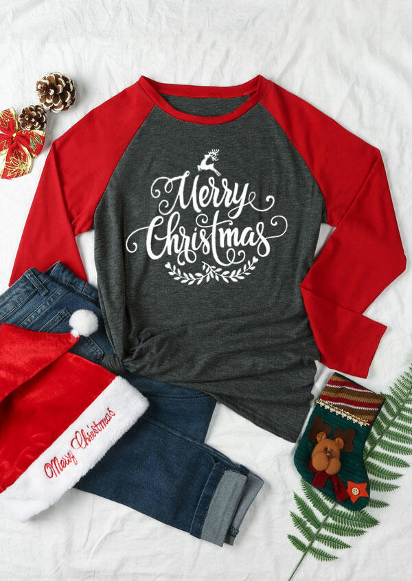 

Merry Christmas O-Neck Baseball T-Shirt, Dark grey, 169632