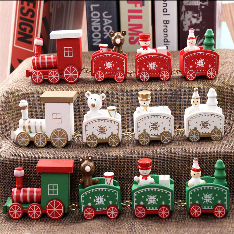 

Festive & Party Supplies Christmas Decor Wooden Ornaments Train, Red