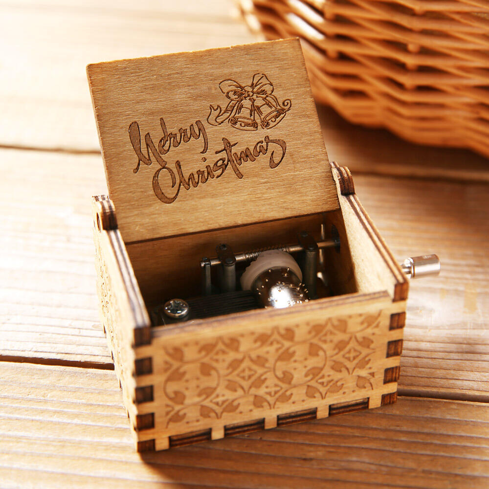 

Festive & Party Supplies Vintage Classic Engraved Wooden Musical Box, Khaki
