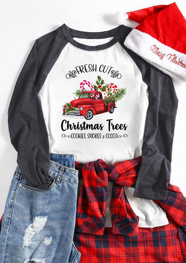 

Fresh Cut Christmas Trees Cookies Smores Cocoa T-Shirt Tee - White, 456725