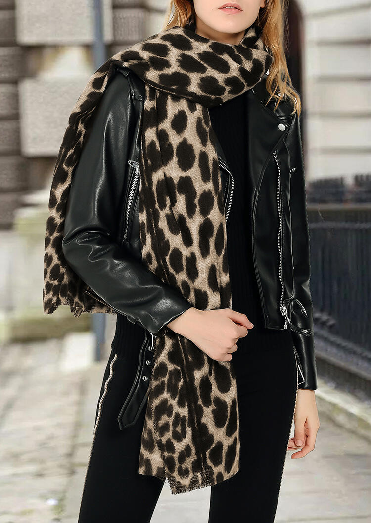 

Scarves & Gloves Leopard Printed Winter Shawl Scarf. Size, #2