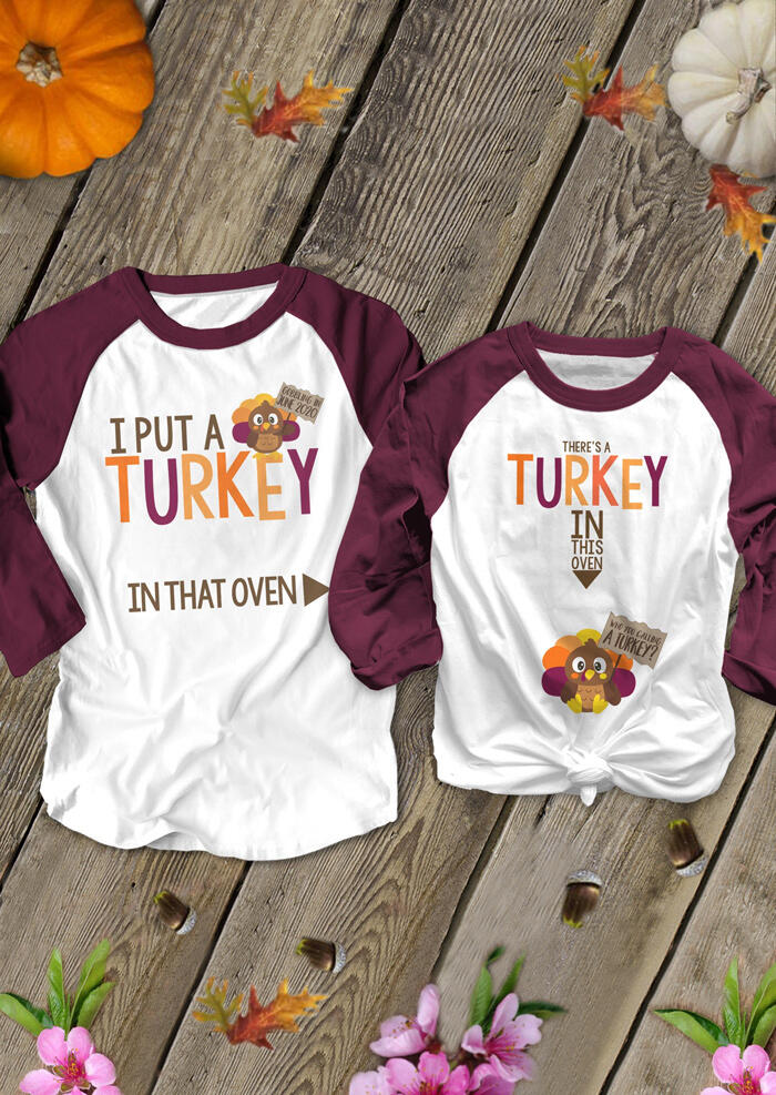 Women There's A Turkey In This Oven T-Shirt Tee - White