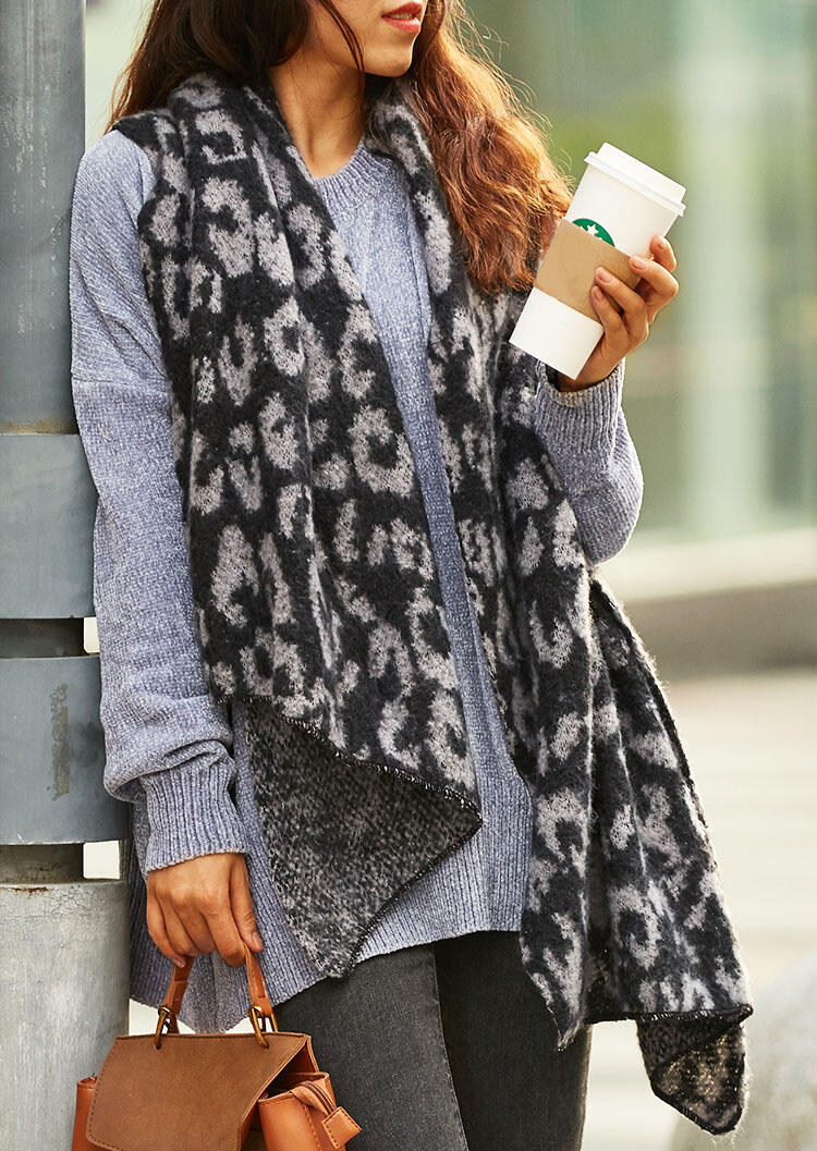 

Leopard Printed Warm Wrap Scarf, 456420