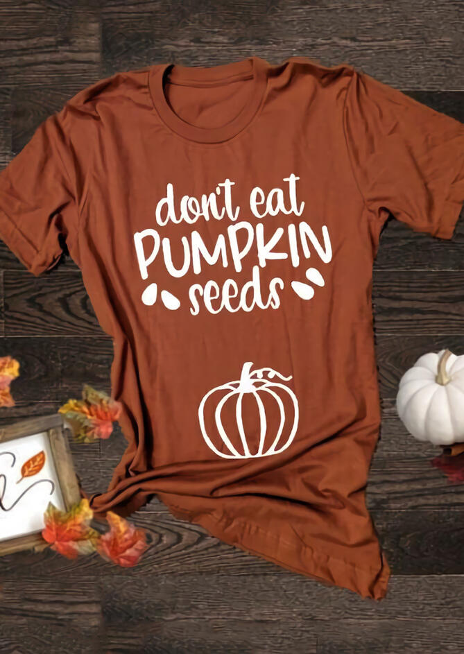

Maternity Clothes Maternity Don't Eat Pumpkin Seeds T-Shirt Tee in Orange. Size