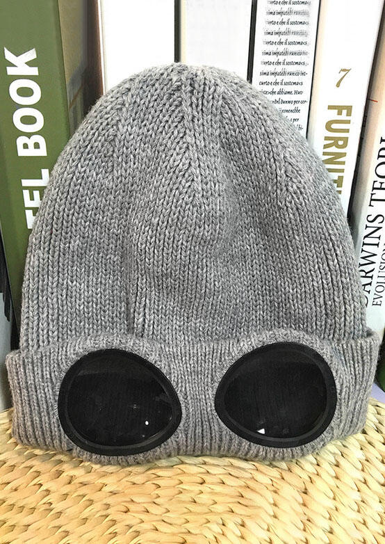 

Hats Winter Warm Beanie Ski Knitted Hat with Windshield Glasses. Size, Gray