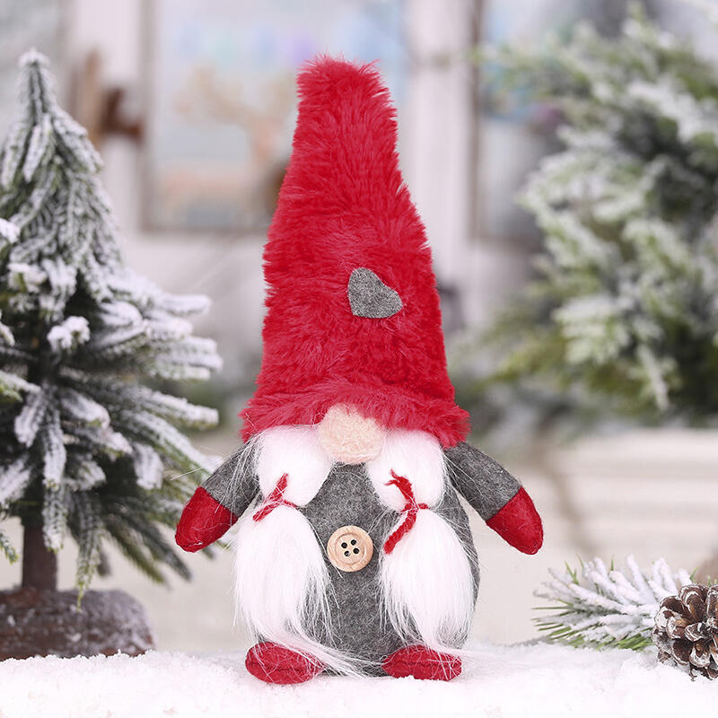 

Christmas Gnomies Love Heart Santa Claus Cute Doll, White;gray;red, 456872
