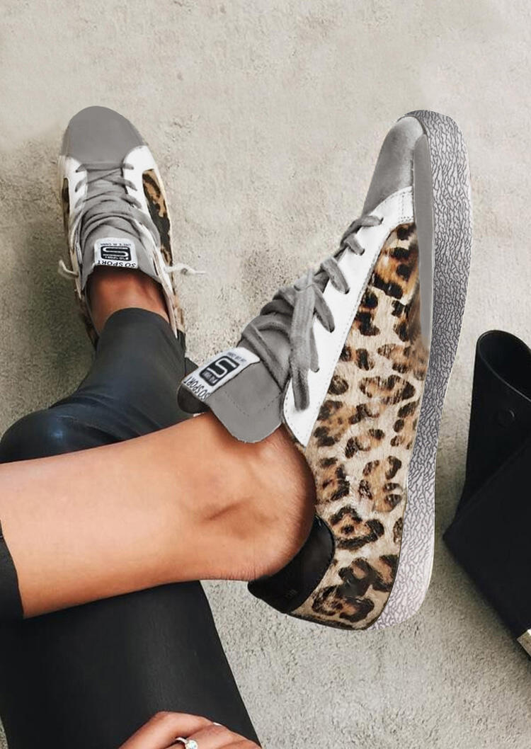 

Sneakers Leopard Printed Round Toe Flat Sneakers. Size: ,36,37,39