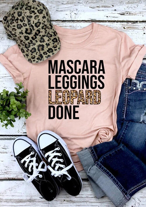 

Mascara Leggings Leopard Done T-Shirt Tee - Pink, 456845