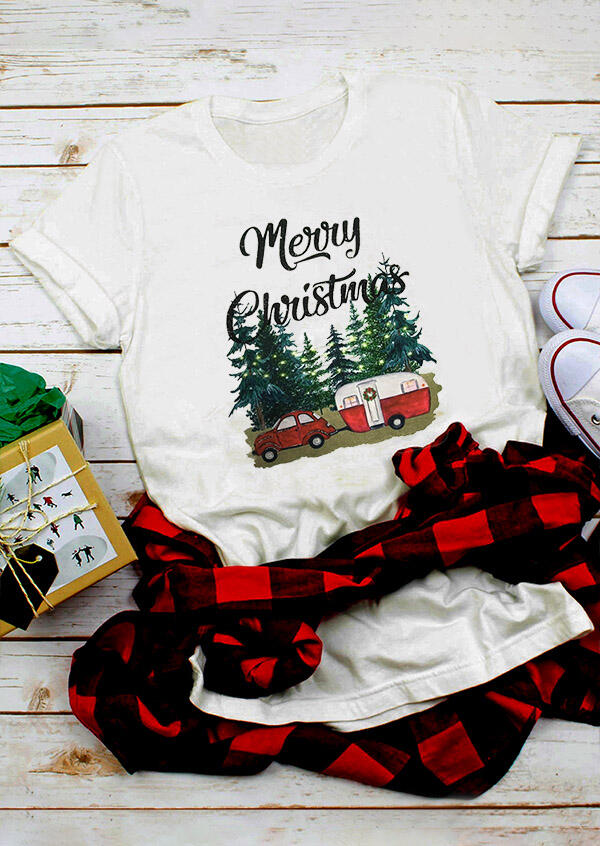 

Merry Christmas T-Shirt Tee - White, 456863