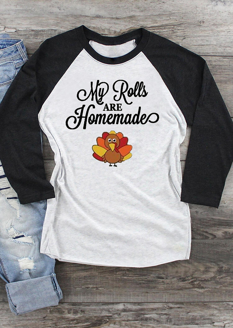 

My Rolls Are Homemade Turkey T-Shirt Tee - Gray, 456905