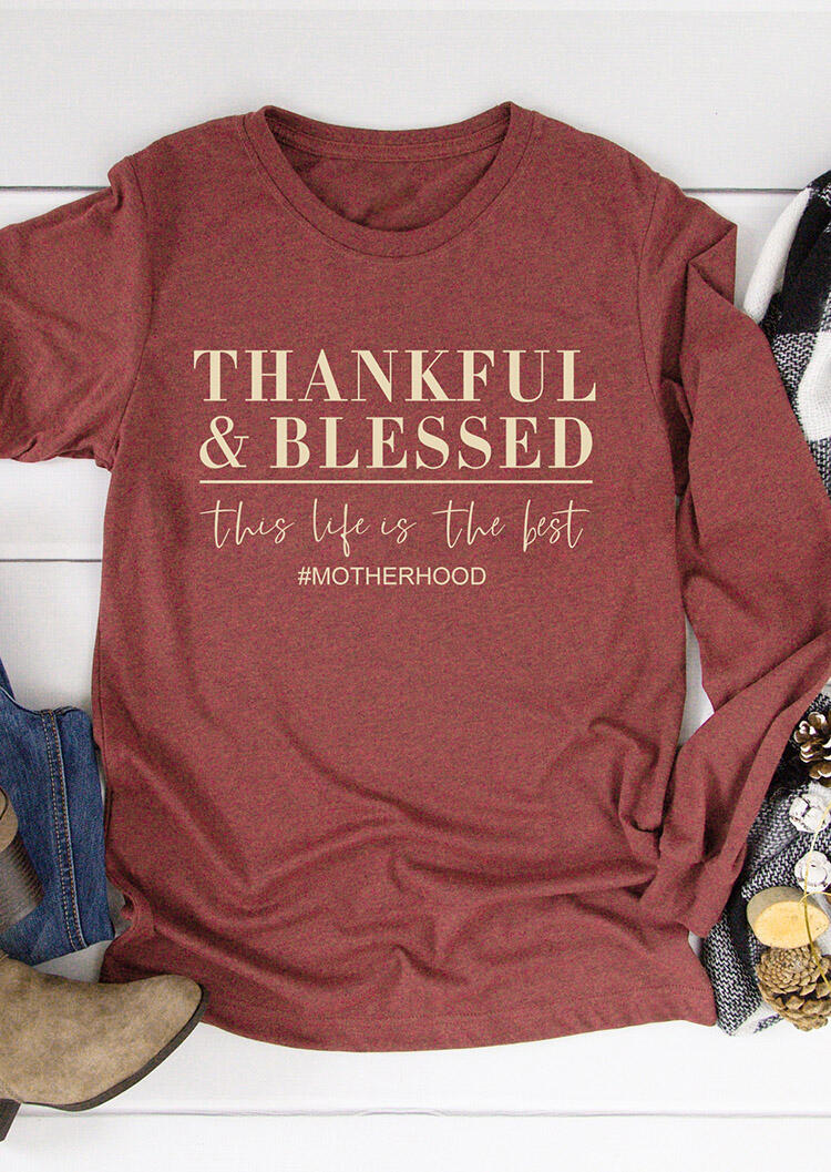 

Tees T-shirts Thankful Blessed T-Shirt Tee - Cameo Brown. Size: ,M