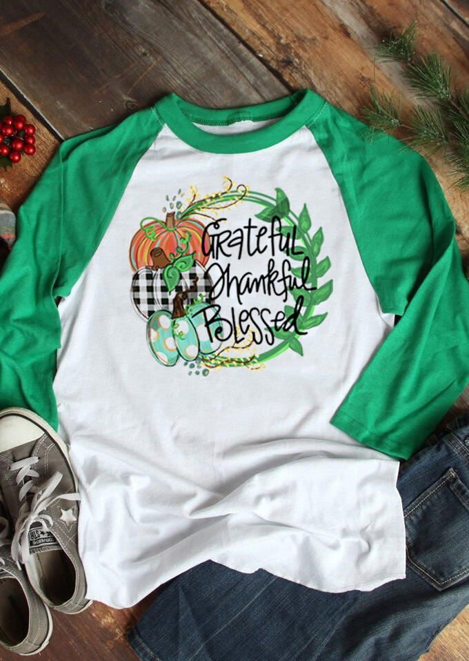 

Grateful Thankful Blessed T-Shirt Tee - White, 457005