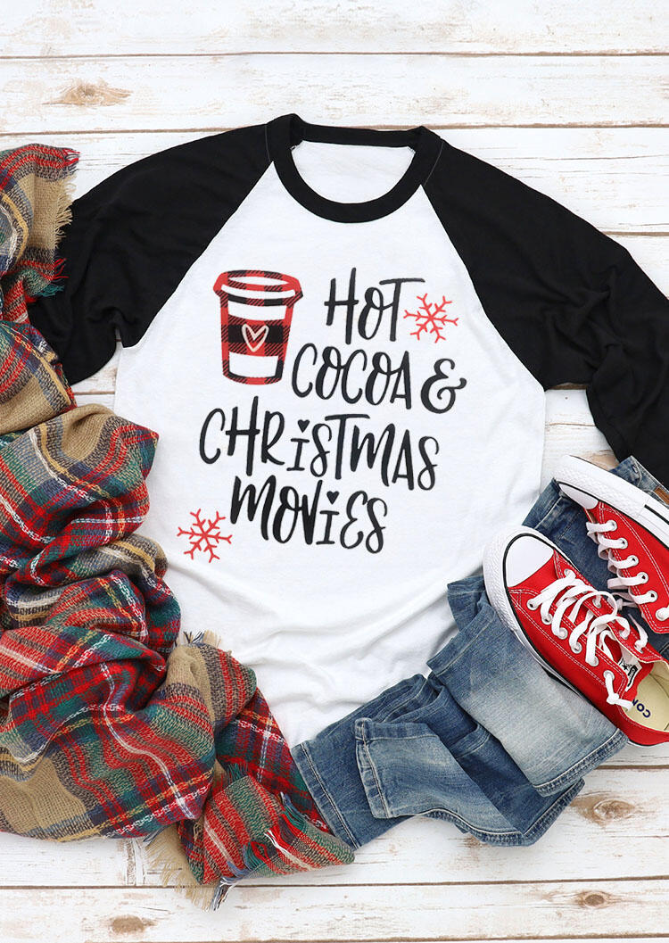 

Tees T-shirts Hot Cocoa And Christmas Movies T-Shirt Tee - White. Size: ,M