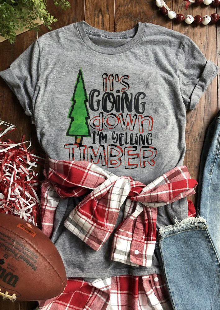

Tees T-shirts It's Going Down I'm Yelling Timber T-Shirt Tee - Gray. Size: M