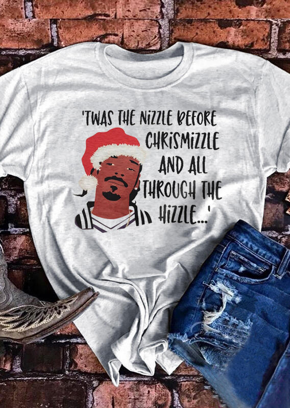 'Twas The Nizzle Before Christmas T-Shirt Tee – Light Grey