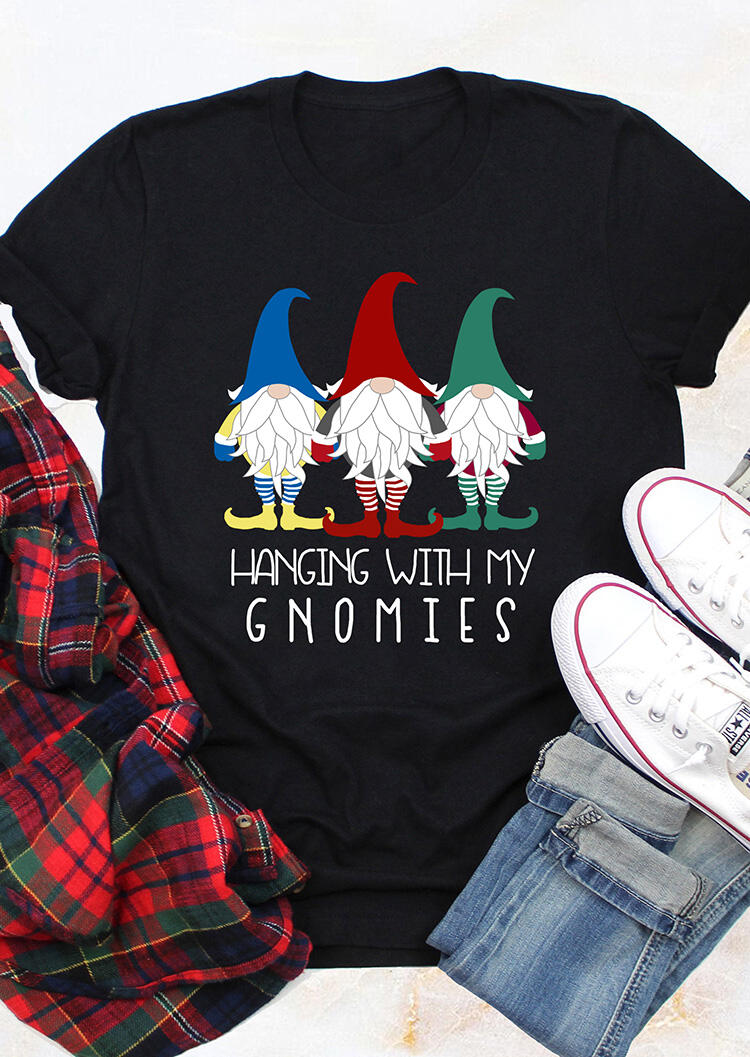 

Hanging With My Gnomies T-Shirt Tee - Black, 457122