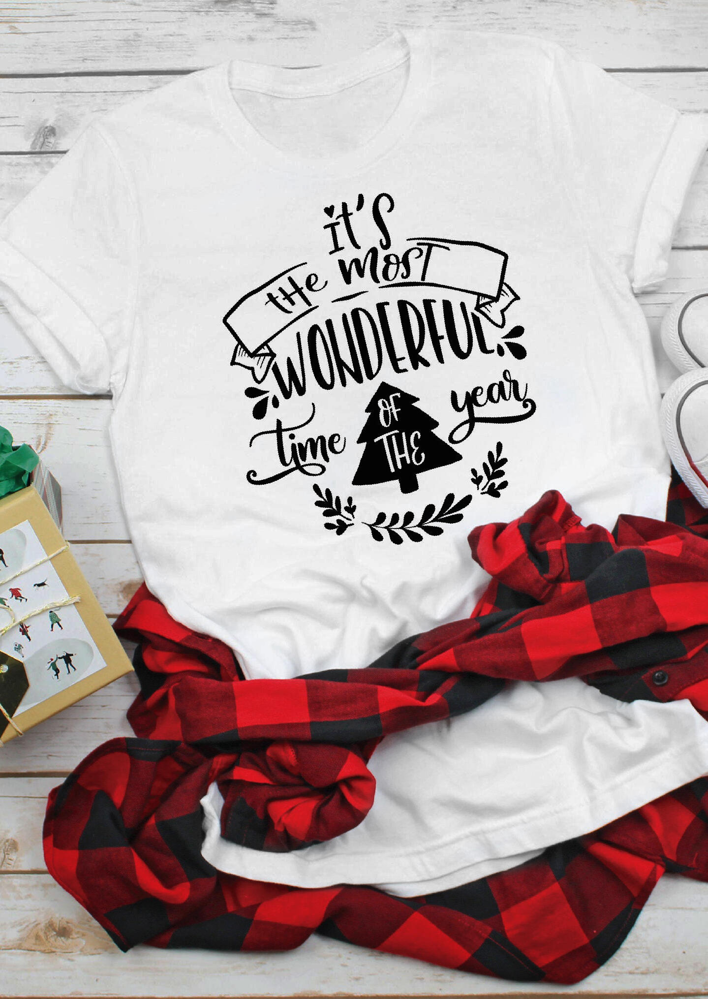 

It' The Most Wonderful Time Of The Year Christmas T-Shirt Tee - White, 457164
